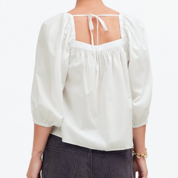 NWT Madewell Puff-Sleeve Babydoll Top - Picture 2 of 7